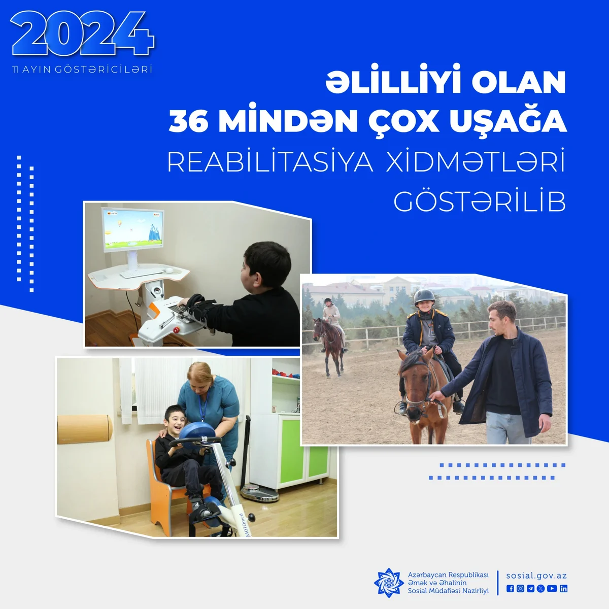 Əlilliyi olan 36 mindən çox uşağa reabilitasiya xidmətləri göstərilib