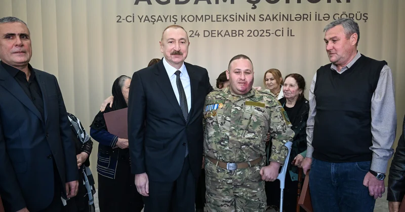 Живите сто лет . Ильхам и Мехрибан Алиевы тепло пообщались с переселившимися в Агдам жителями Minval Politika