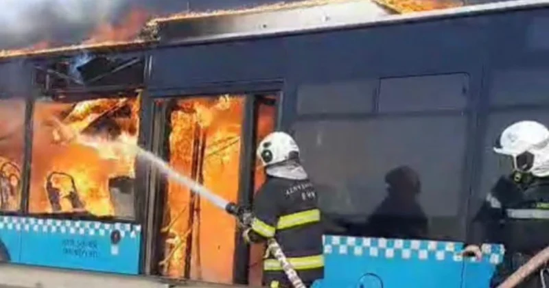 На трассе Баку Сумгайыт сгорел пассажирский автобус Minval Politika