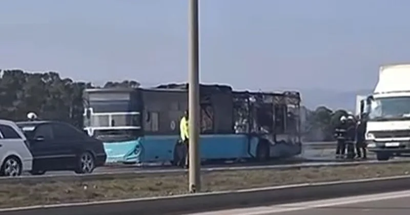 Bakı Sumqayıt yolunda avtobus yandı Video Yenilənib