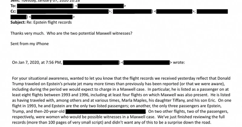 Yeni açıqlanan Epşteynin sənədləri ABŞ da səs küy yaratdı