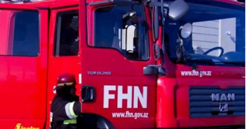 Saray qəsəbəsində avtobusda baş verən yanğın söndürülüb