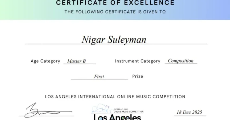 Gənc bəstəkar beynəlxalq müsabiqədə uğur qazanıb
