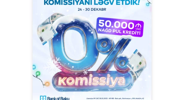 Bank of Baku komissiyanı ləğv etdi Tələsin, 30 dekabradək!