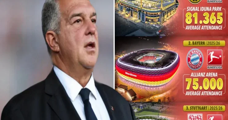 Avropanın ən yaxşı 5 liqasında ən çox azarkeş gələn stadionlar: Almanların heç bir rəqibi yoxdur