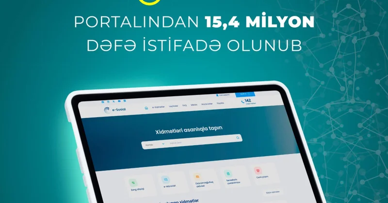On bir ayda “e sosial” internet portalından 15 milyon 400 min dəfə istifadə olunub