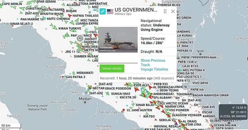 Tramp üç esmineslə birlikdə Abraham Lincoln təyyarədaşıyan gəmisini İrana göndərdi