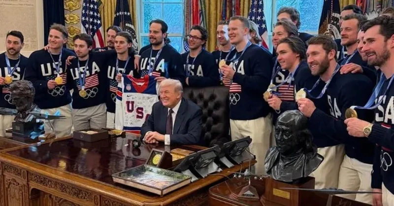 Дональд Трамп принял чемпионов Олимпиады 2026 в Белом доме ВИДЕО