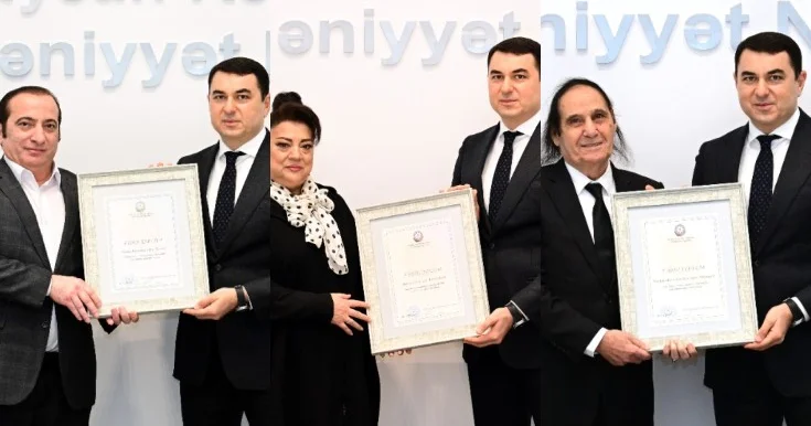 Nazir yubileyi olan incəsənət xadimləri ilə görüşdü Fotolar