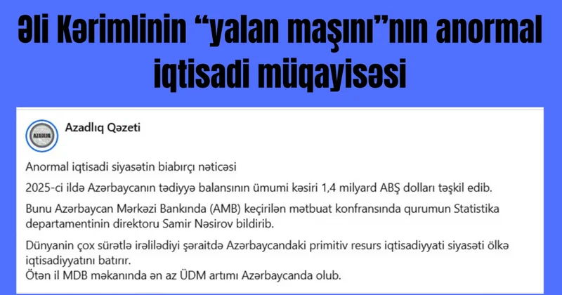 Əli Kərimlinin “yalan maşını”nın anormal iqtisadi müqayisəsi