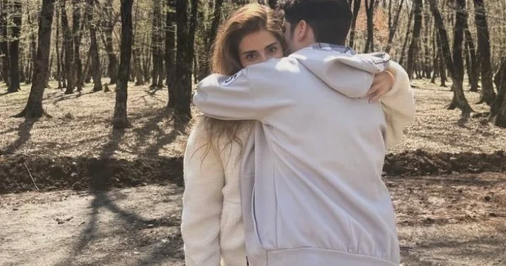 Leyla Quliyeva oğlu ilə Foto