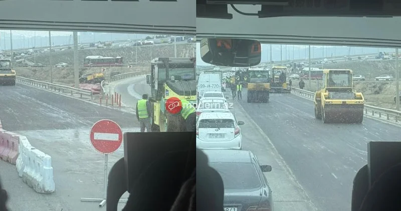 Bakının girişində süni tıxac yaratdılar FOTOFAKT