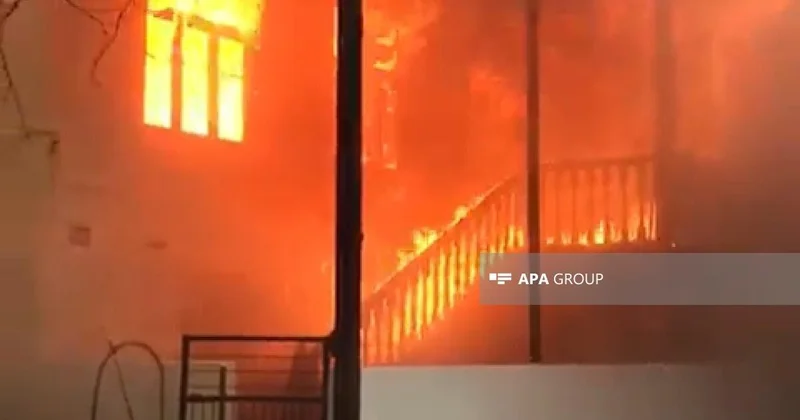 В Товузском районе загорелся частный дом ФОТО