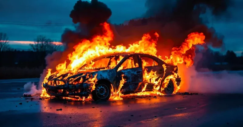 В Нахчыване пьяный мужчина поджег свой автомобиль