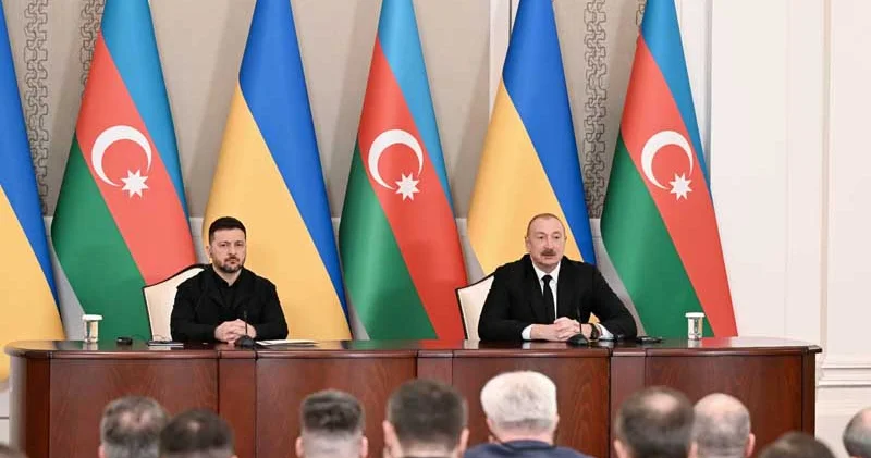 Azərbaycan və Ukrayna prezidentləri mətbuata bəyanatlarla çıxış etdi (YENİLƏNİB/FOTO/VİDEO)