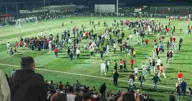 Gürcüstanda futbol matçı kütləvi dava ilə başa çatıb VİDEO