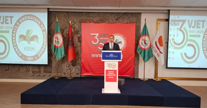 Tiranada Albaniya Həmkarlar İttifaqları Konfederasiyasının 35 illiyi qeyd olundu Foto