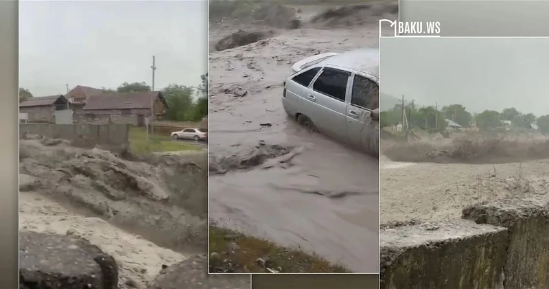 Мощный сель обрушился на село Баш Зейзид в Шеки: разрушены мосты ВИДЕО