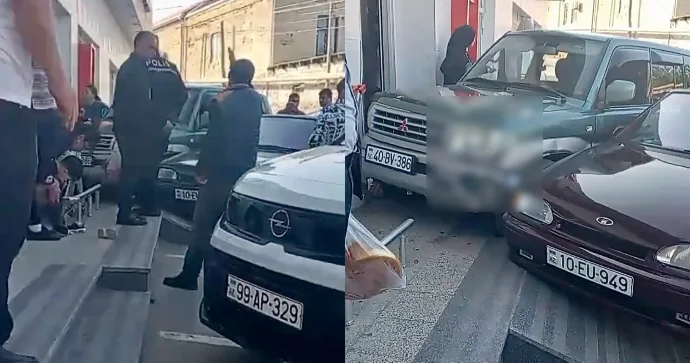Hövsanda “VAZ”la toqquşan “Mitsubishi” marketə çırpıldı VİDEO