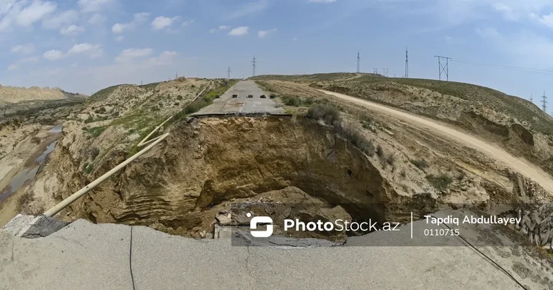 Bakıda bir qəsəbəyə çəkilən alternativ yolu da sel apardı FOTO VİDEO