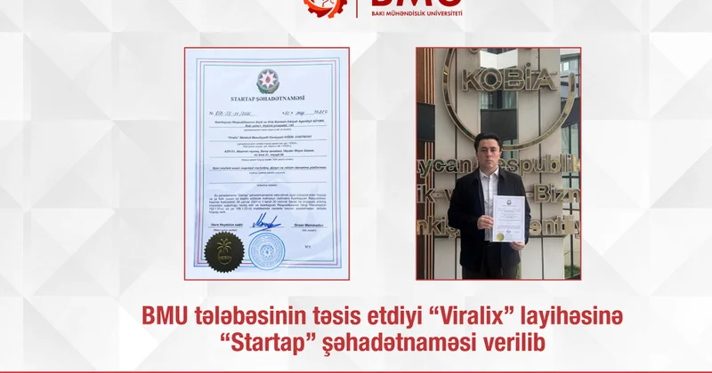 BMU tələbəsinin layihəsinə “Startap” şəhadətnaməsi verilib