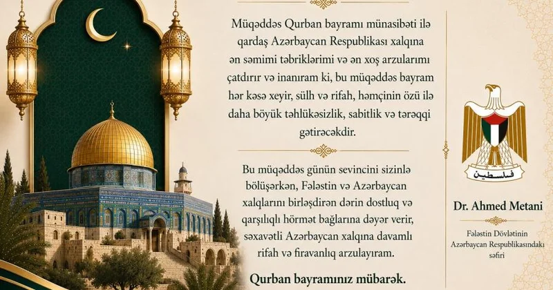 Fələstin səfirindən Qurban bayramı təbriki