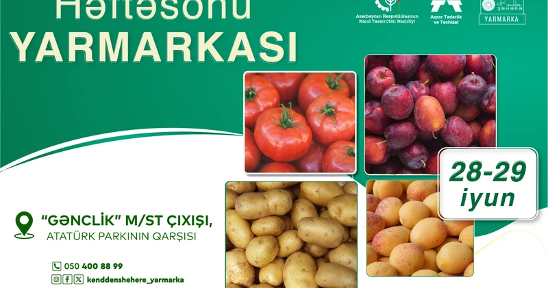 Bakıda “Kənddən Şəhərə” həftəsonu yarmarkası təşkil olunacaq