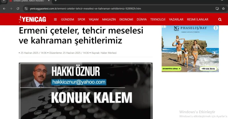 Türkiyə mediası: Ermənilərin Anadoluda 550 min dinc sakini qətlə yetirmələrinə dair arxivlərdə sübutlar var