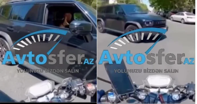 Qaydanı pozub motosiklet sürücüsünə “SƏNİ TAPDALAYARAM” DEDİ 90 FF 005 VİDEO