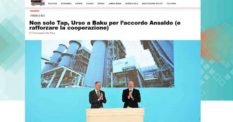 İtaliya mediası Mingəçevirdə istifadəyə verilən “8 Noyabr” Elektrik Stansiyasından yazıb