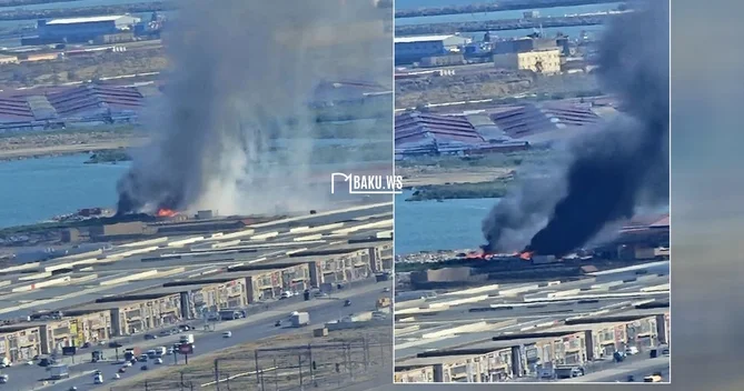 Bakıda daha bir ərazi YANIR