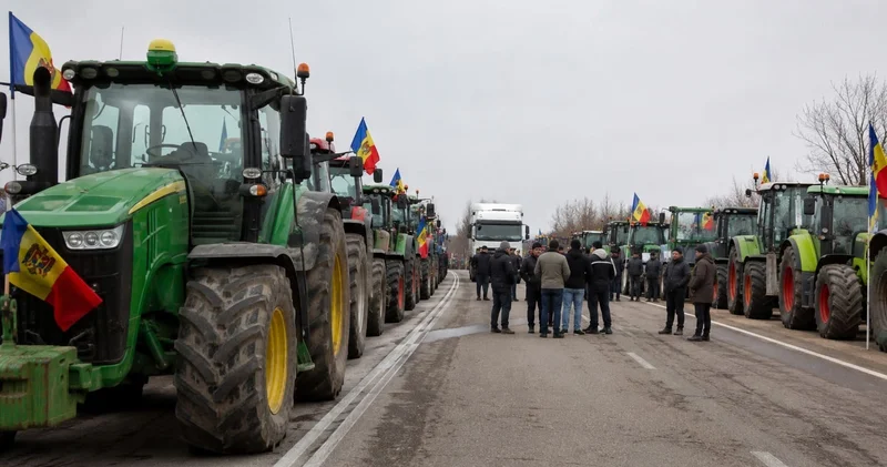 Фермеры перекрыли дороги на границе Молдовы с Украиной и Румынией