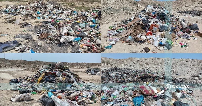 Türkanda zibildaşıyan maşınlar məişət tullantılarını yol kənarına boşaldır SAKİN ŞİKAYƏTİ