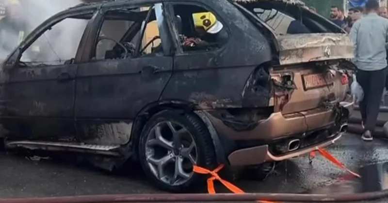 Hökməlidə BMW yandı Foto