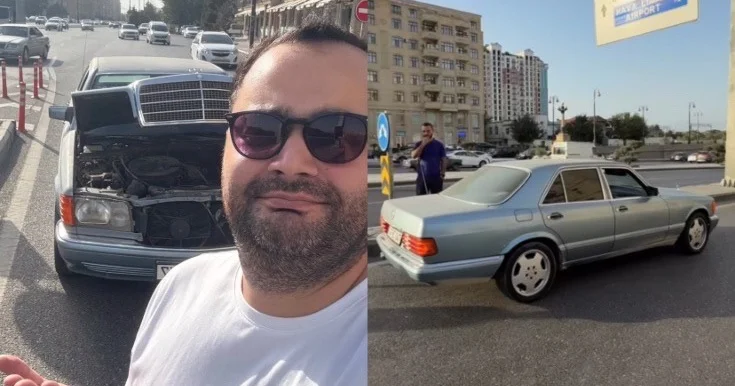 Fərid yeni aldığı maşınla yolda qaldı Video