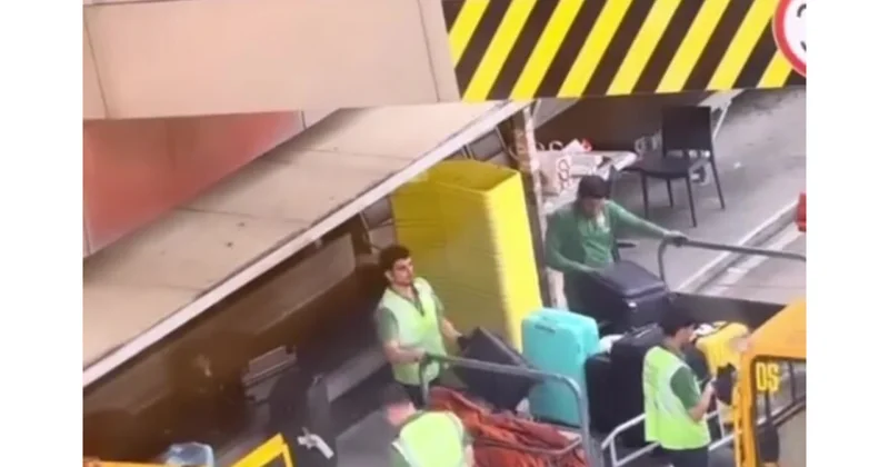 Hava limanında baqajları belə boşaldırlarmış Ona görə çamadanlar qırılır (Video)