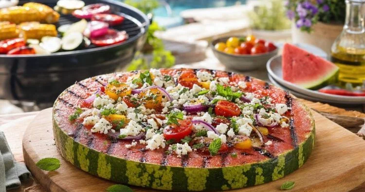 Fərqli yay pizzası: əsas inqrediyent qarpızdır