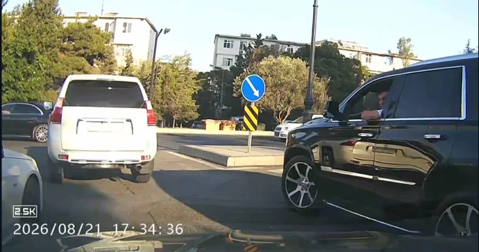 Rusiyadan gələn sürücü Bakıda təhlükəli hərəkətlər etdi VİDEO