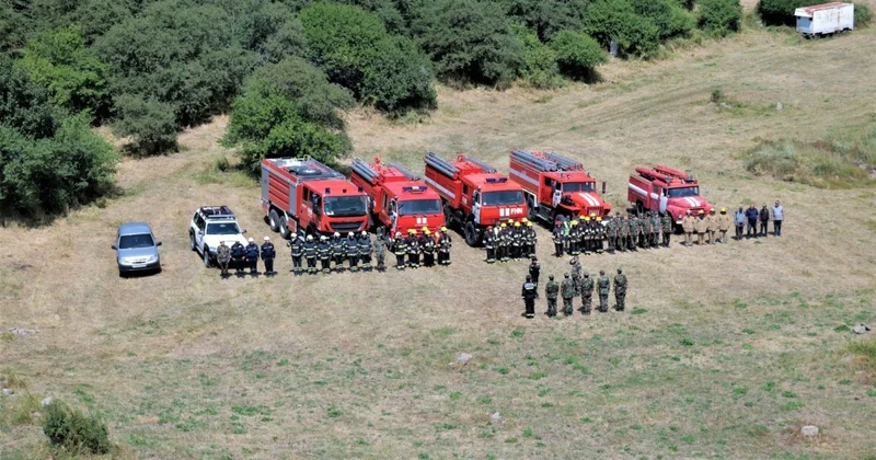 Şahbuz rayonunda meşəlik ərazidə yanğın taktiki təlim keçirilib FOTO