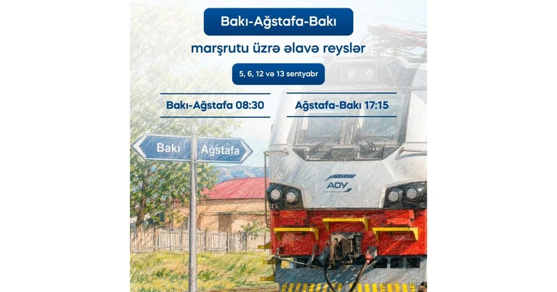 Bakı Ağstafa Bakı marşrutu üzrə əlavə qatar reysləri həyata keçiriləcək