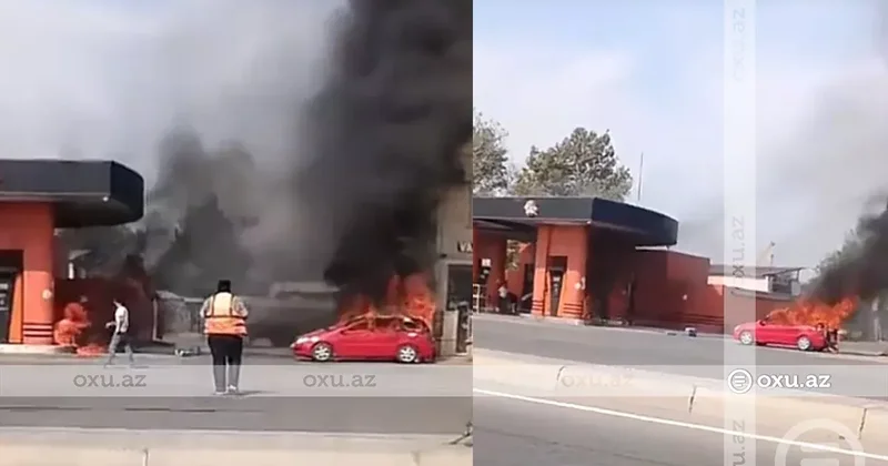 Пожар на АЗС в Евлахе