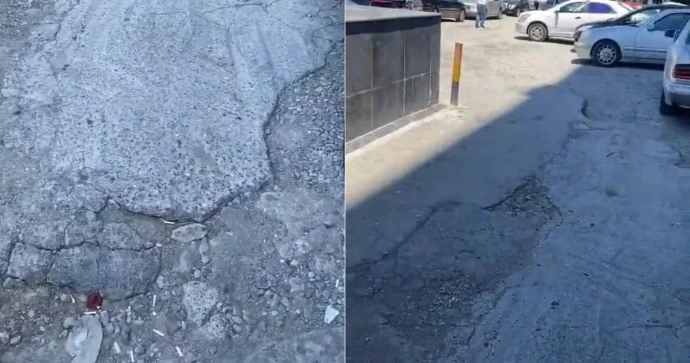 Metronun çıxışındakı bərbad səki təhlükə yaradır ŞİKAYƏT VİDEO