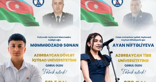 600 dən çox bal toplayan şəhid övladları bu universitetlərə qəbul oldular