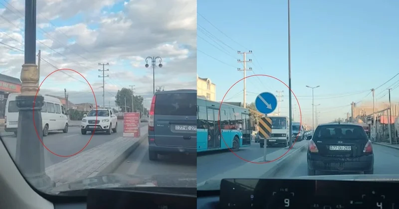 Binədə həyatı HEÇƏ SAYAN SÜRÜCÜLƏR: Hətta avtobus da əks yola keçməyə çalışır