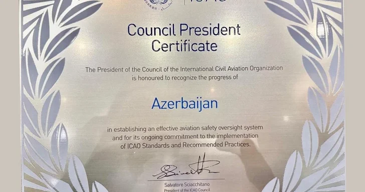 ICAO наградило Азербайджан за достижения в создании системы контроля безопасности полетов