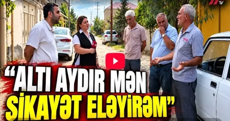 Binədə evlərə çatmayan su küçələri bataqlığa çevirdi VİDEO