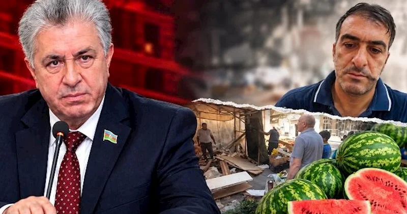 4 uşaq atası qarpız satıcısı ilə deputat arasında mübahisə Satış yeri söküldü