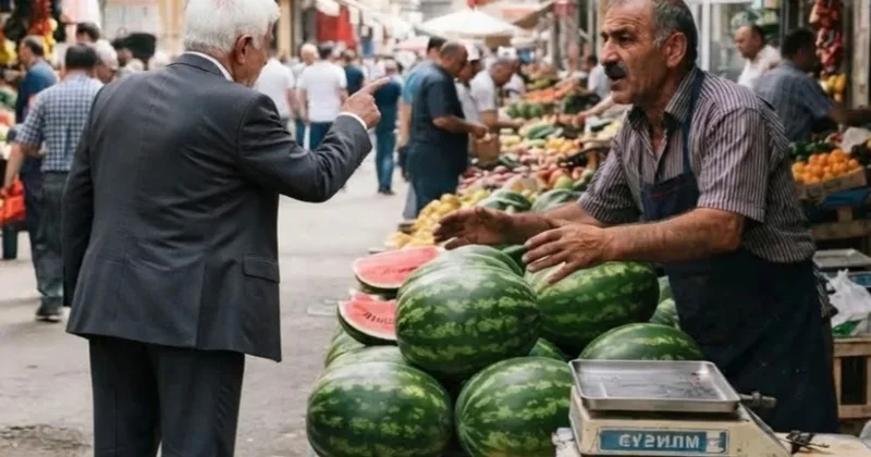 Bakıda deputatla qarpızsatan arasında İNSİDENT VİDEO