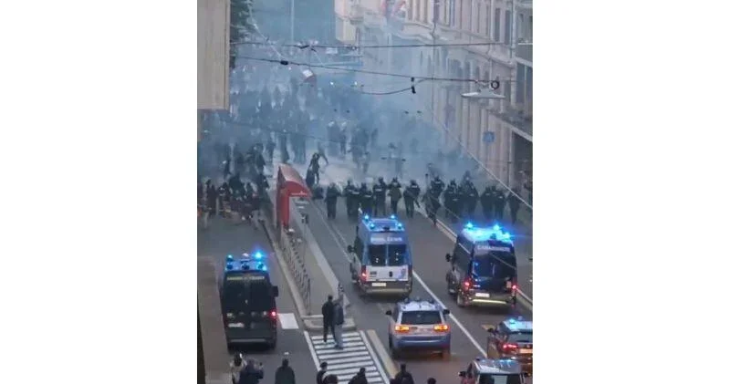 Столкновения протестующих с полицией в ряде итальянских городов ВИДЕО