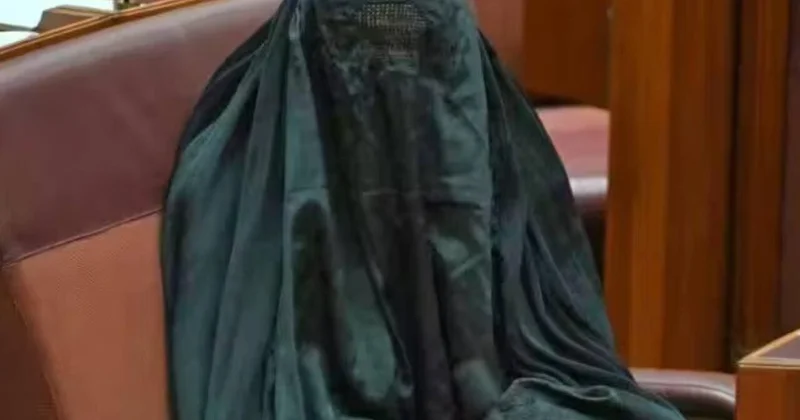 Niqab geyinib senat iclasına gəldi FOTO